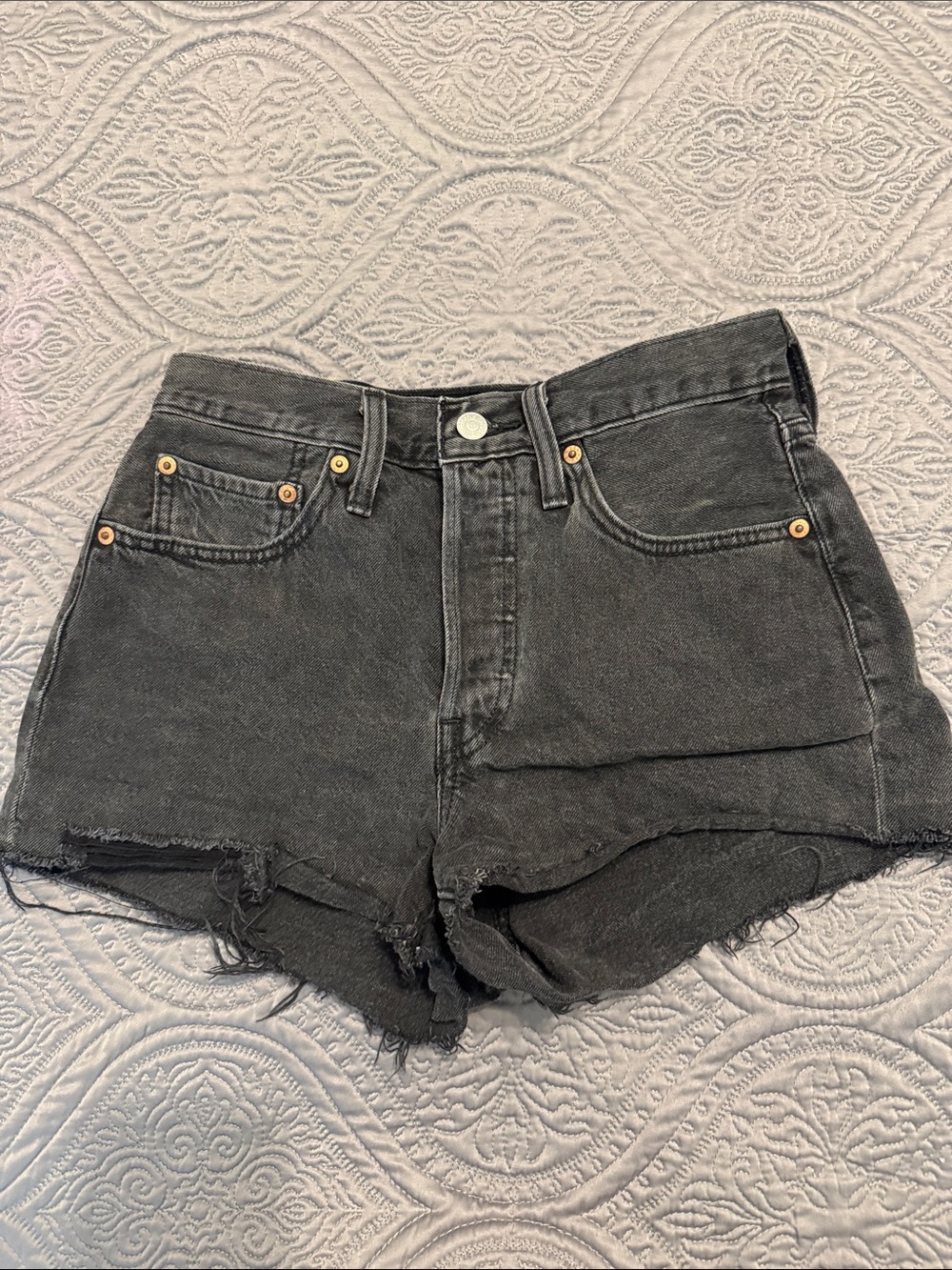Levi’s 501 Black High-Rise Denim Cutoff Shorts